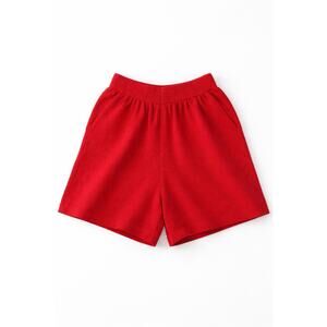 RARE St John Collection Red Knit Shorts Santana Knit Elastic Waist Sz 2 USA Made